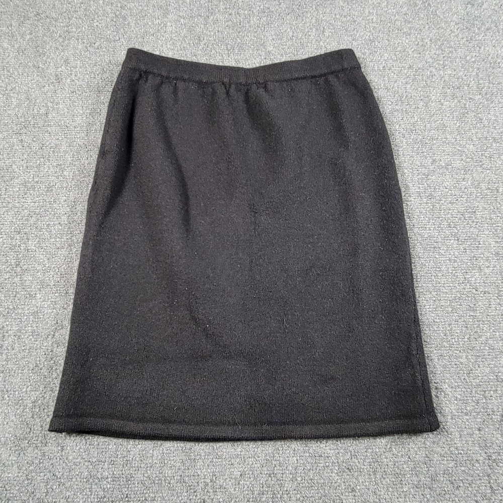 Austin Reed Skirt Womens 6 Black Merino Wool Knit Pencil‎ Made USA Elastic Waist